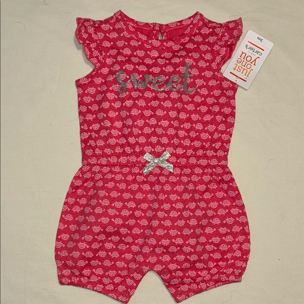 Carter's Red Baby Romper with Sweet Print